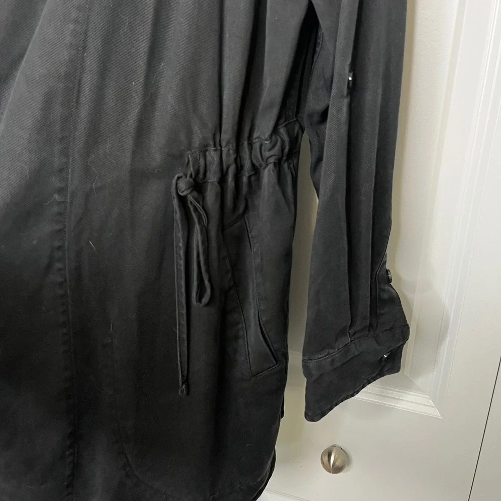 Duluth Trading Co Black Drawstring Waist‎ Utility Jacket XS